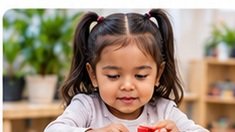 Toddler playing with blocks